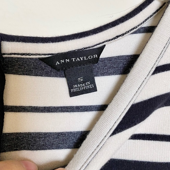 Ann Taylor black and white striped dress S - Picture 3 of 5